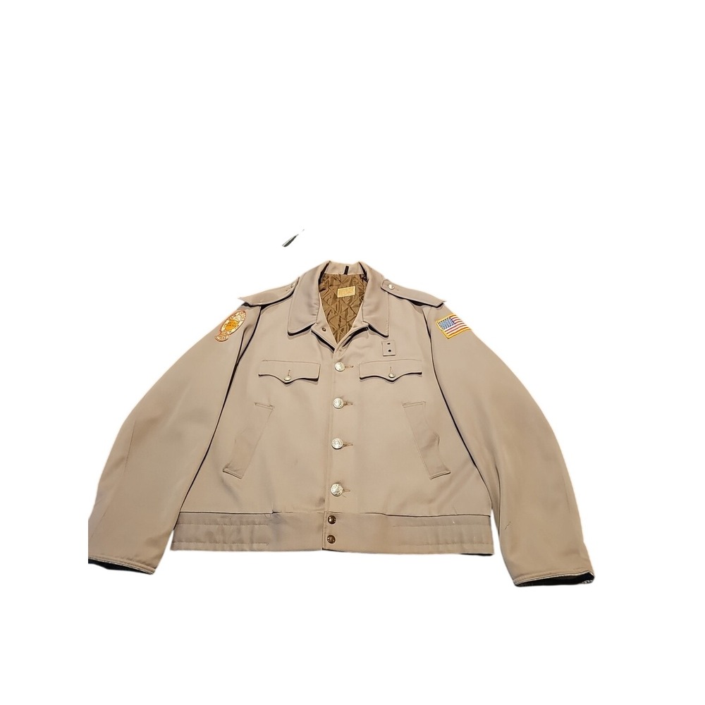 Vintage Capital Tuffy New Symrna‎ Police Jacket Obsolete Full Zip Patches Sz 44
